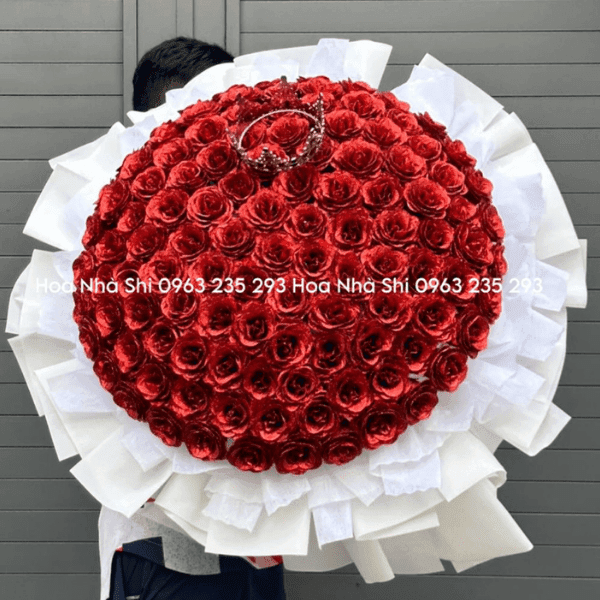 Bó Hoa Nhũ Kim Tuyến Công Chúa - Tone Đỏ - 43