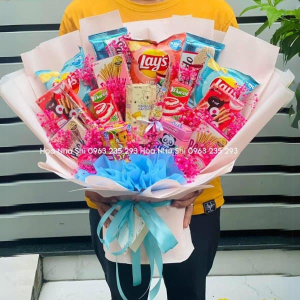 Bó Hoa Bánh Kẹo Sinh Nhật - Tone Hồng - 152