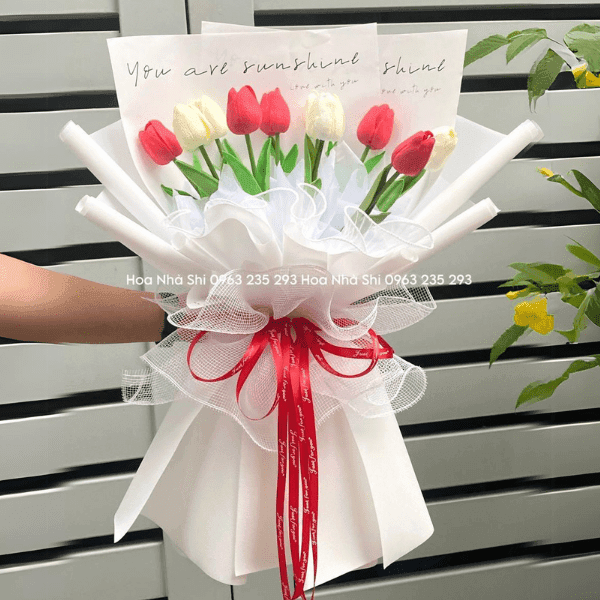 Bó Hoa Tulip Sáp - Tone Đỏ - 120