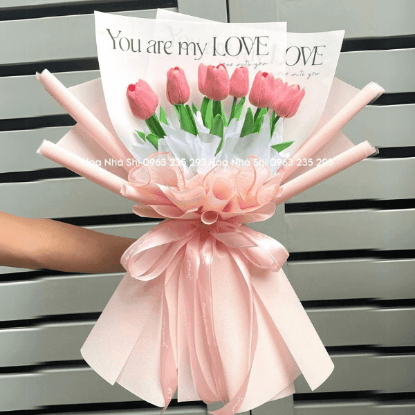 Bó Hoa Tulip Sáp - Tone Hồng - 121