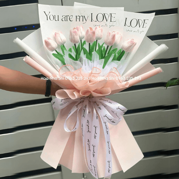Bó Hoa Tulip Sáp - Tone Trắng - 122