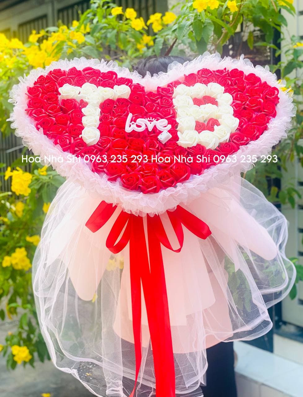 Bó Hoa Sáp Thơm Trái Tim Đỏ - 355