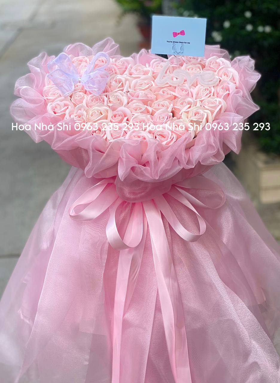 Bó Hoa Sáp Thơm Công Chúa Trái Tim - Tone Hồng - 214