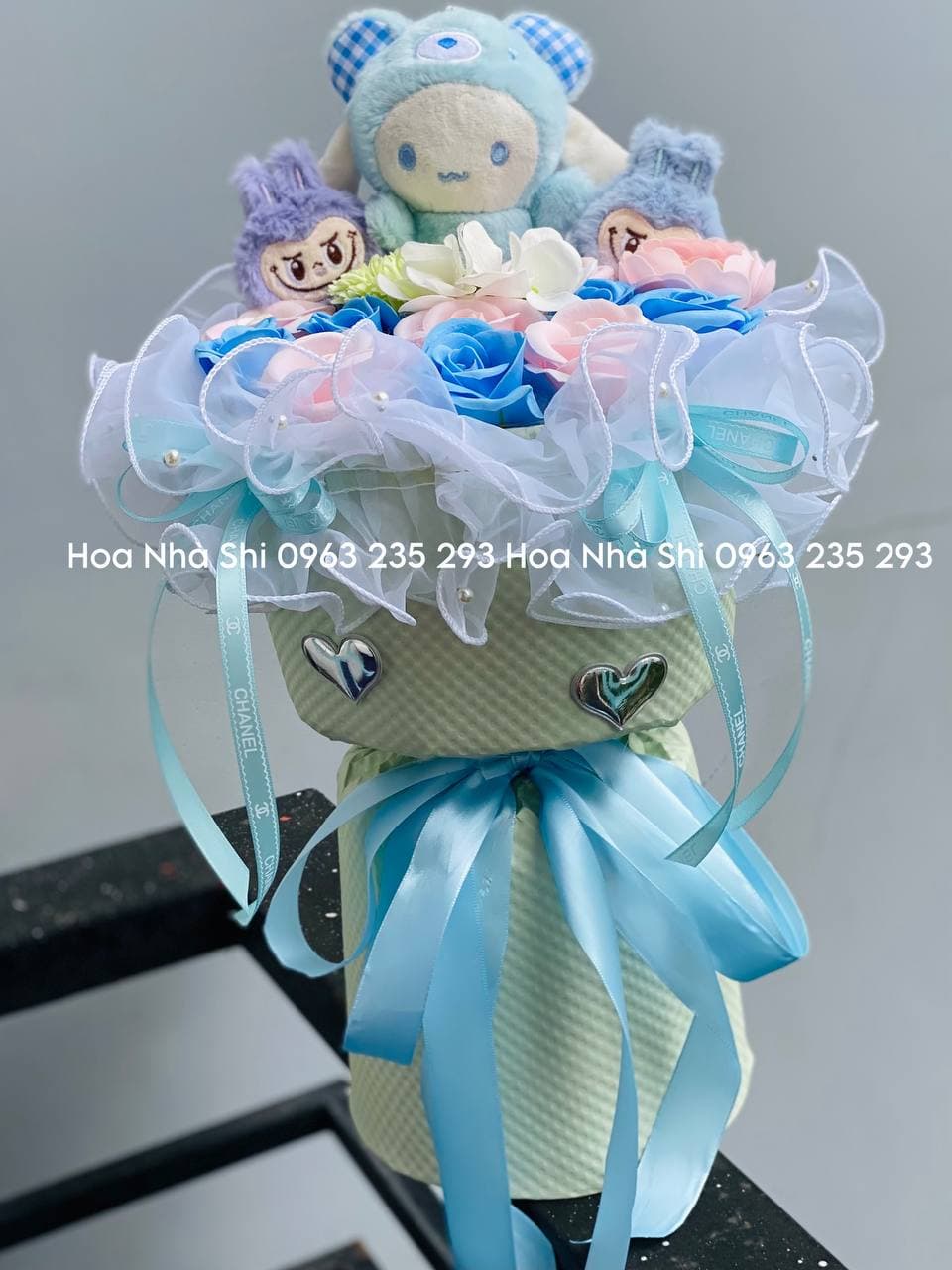 Bó Hoa Gấu Bông Xanh Dương - 284