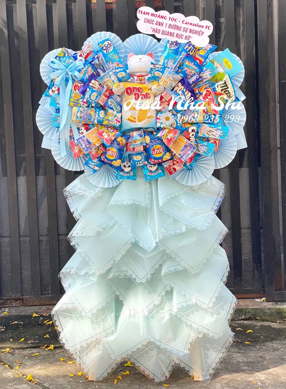Kệ Hoa Bánh Kẹo Sinh Nhật Màu Xanh Dương - 317