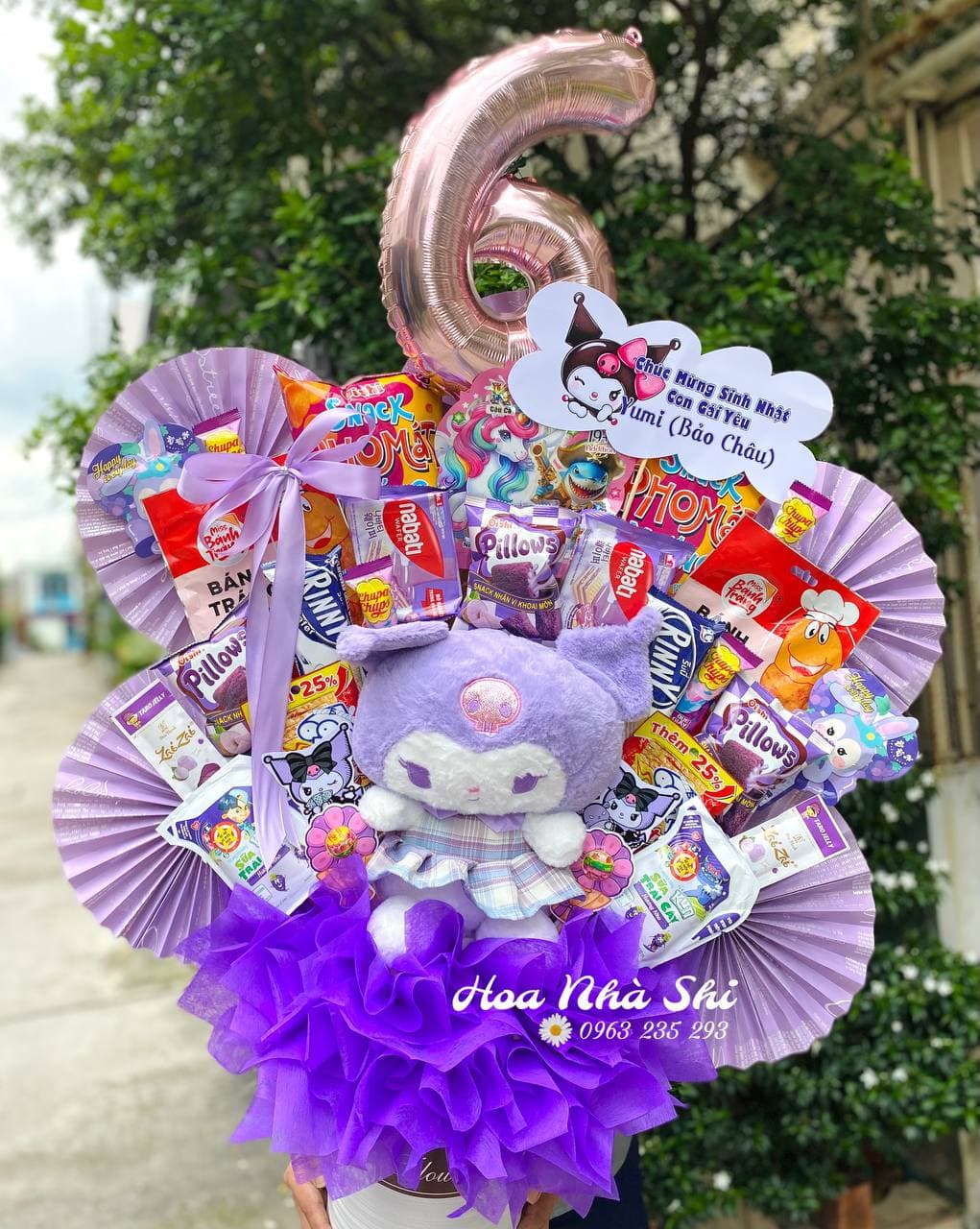Hoa Bánh Kẹo Sinh Nhật - Tím - 402