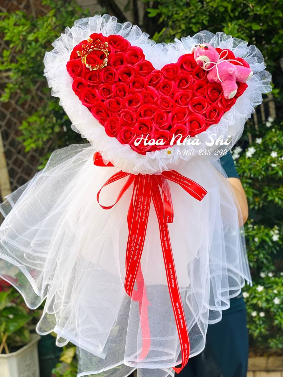 Bó Hoa Sáp Thơm - Đỏ- Trái Tim 417