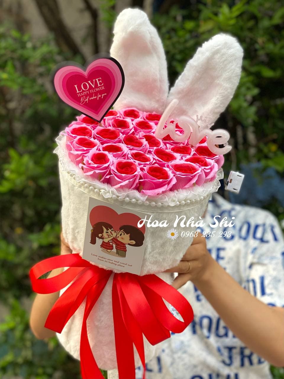 Bó Hoa Sáp Thơm Tai Thỏ- Hồng- 423
