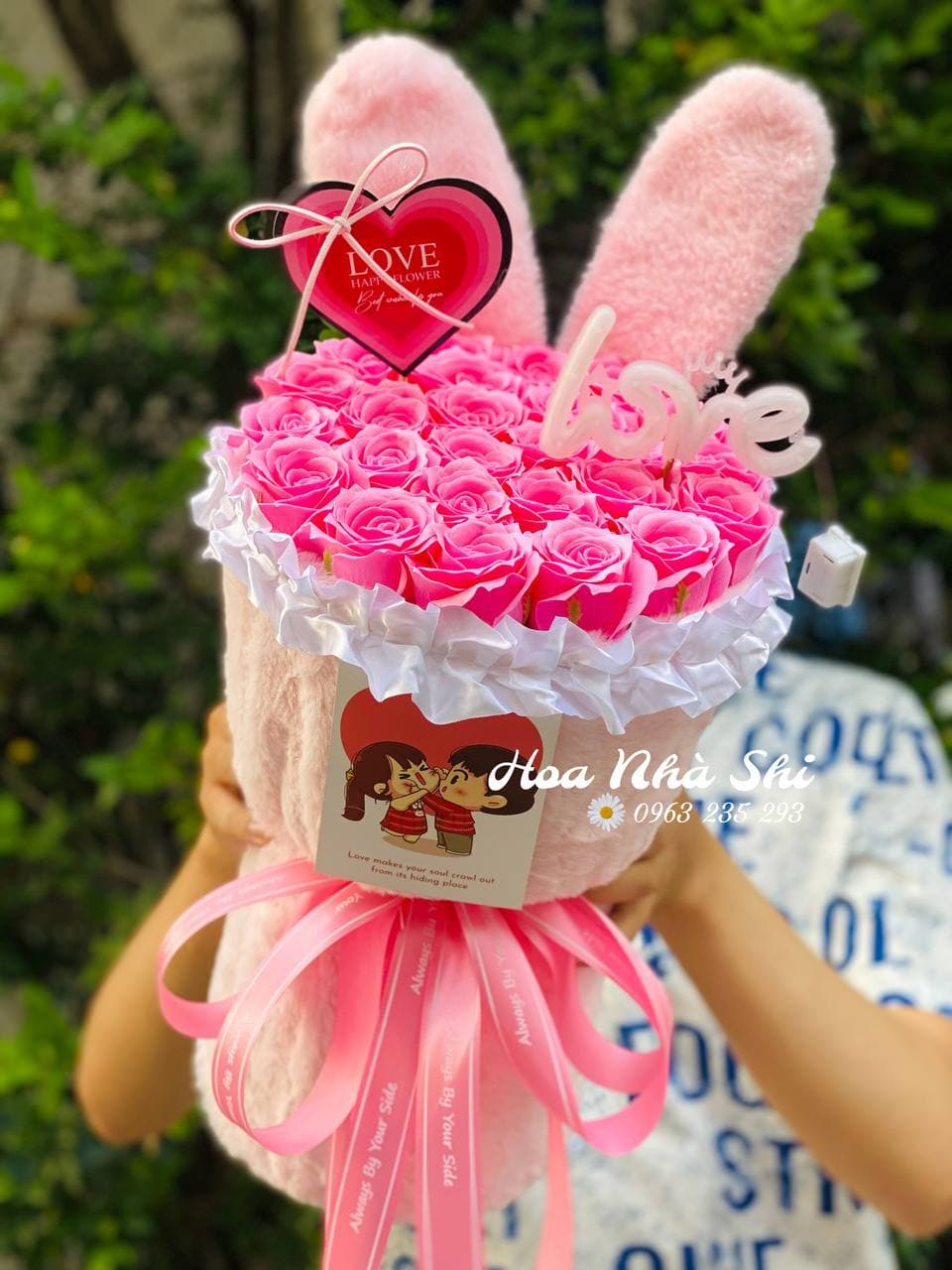 Bó Hoa Sáp Thơm Tai Thỏ- Hồng- 424