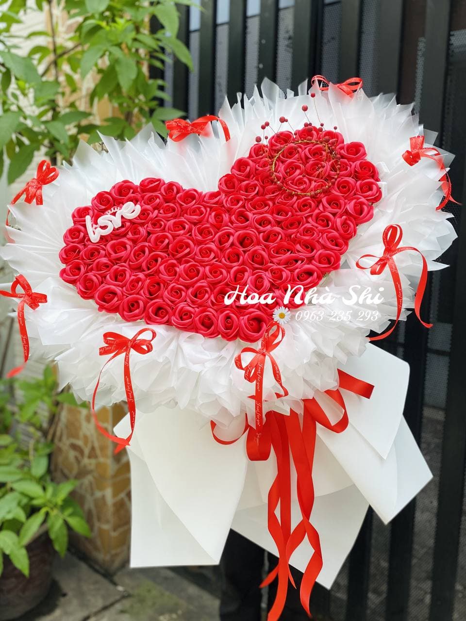 Bó Hoa Sáp Thơm Trái Tim - Đỏ - 435